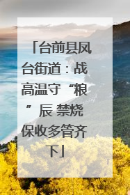 台前县凤台街道：战高温守“粮”辰 禁烧保收多管齐下