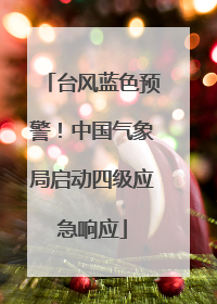 台风蓝色预警！中国气象局启动四级应急响应