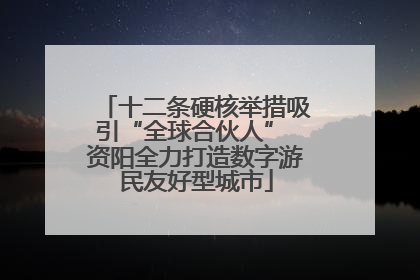 十二条硬核举措吸引“全球合伙人” 资阳全力打造数字游民友好型城市