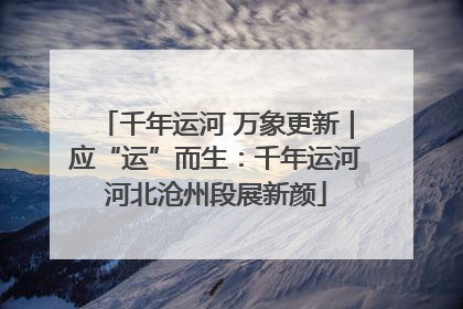 千年运河 万象更新｜应“运”而生：千年运河河北沧州段展新颜