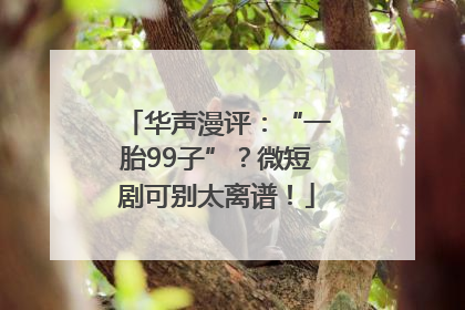华声漫评：“一胎99子”？微短剧可别太离谱！