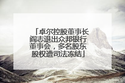 卓尔控股董事长阎志退出众邦银行董事会，多名股东股权遭司法冻结