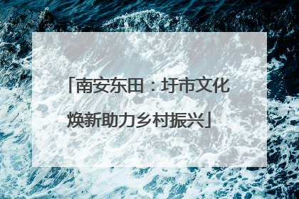 南安东田：圩市文化焕新助力乡村振兴