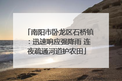 南阳市卧龙区石桥镇：迅速响应强降雨 连夜疏通河道护农田