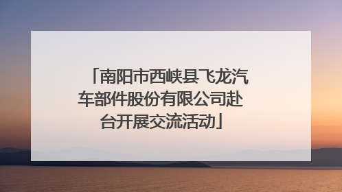 南阳市西峡县飞龙汽车部件股份有限公司赴台开展交流活动