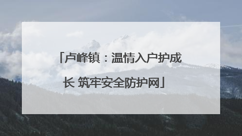 卢峰镇：温情入户护成长 筑牢安全防护网
