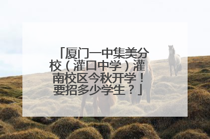 厦门一中集美分校（灌口中学）灌南校区今秋开学！要招多少学生？