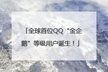 全球首位QQ“金企鹅”等级用户诞生！