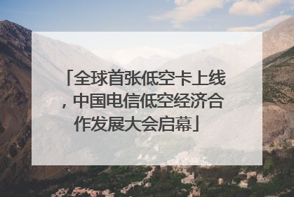全球首张低空卡上线，中国电信低空经济合作发展大会启幕