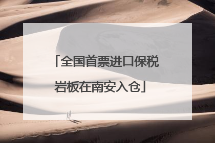 全国首票进口保税岩板在南安入仓