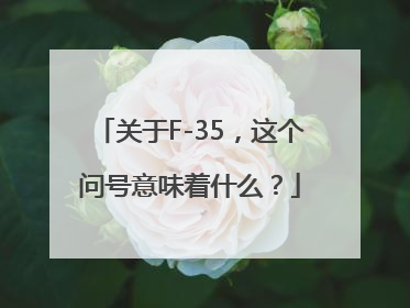 关于F-35，这个问号意味着什么？
