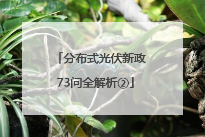 分布式光伏新政73问全解析②