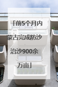 前5个月内蒙古完成防沙治沙900余万亩