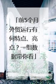 前5个月外贸运行有何特点、亮点？一组数据带你看