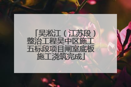吴淞江（江苏段）整治工程吴中区施工五标段项目闸室底板施工浇筑完成