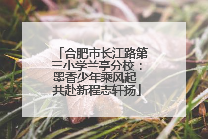 合肥市长江路第三小学兰亭分校：墨香少年乘风起 共赴新程志轩扬