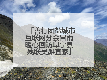 善行团盐城市互联网分会冒雨暖心回访阜宁县残联吴滩宜家