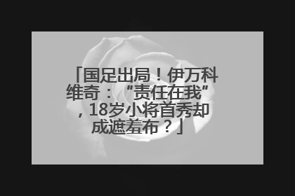 国足出局！伊万科维奇：“责任在我”，18岁小将首秀却成遮羞布？