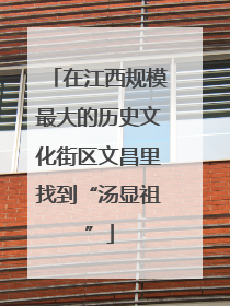 在江西规模最大的历史文化街区文昌里找到“汤显祖”