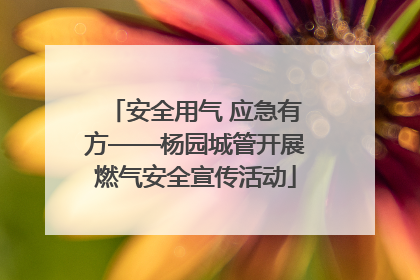 安全用气 应急有方——杨园城管开展燃气安全宣传活动