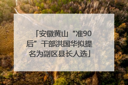 安徽黄山“准90后”干部洪国华拟提名为副区县长人选