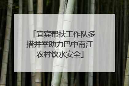 宜宾帮扶工作队多措并举助力巴中南江农村饮水安全