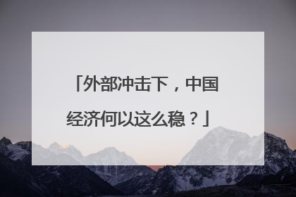 外部冲击下，中国经济何以这么稳？