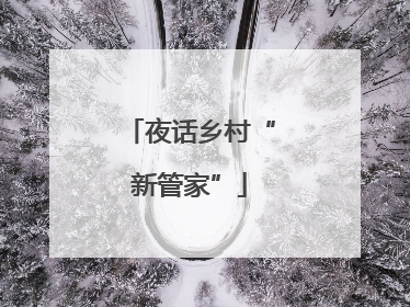 夜话乡村“新管家”