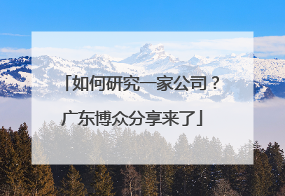 如何研究一家公司？广东博众分享来了