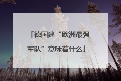 德国建“欧洲最强军队”意味着什么