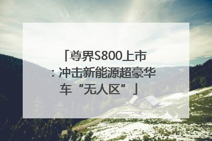 尊界S800上市：冲击新能源超豪华车“无人区”