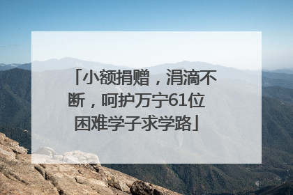 小额捐赠，涓滴不断，呵护万宁61位困难学子求学路