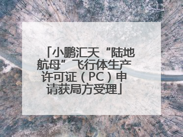 小鹏汇天“陆地航母”飞行体生产许可证（PC）申请获局方受理