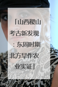 山西稷山考古新发现：东周时期北方旱作农业实证
