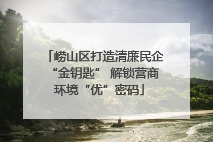 崂山区打造清廉民企“金钥匙” 解锁营商环境“优”密码