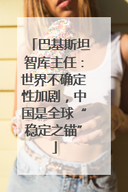 巴基斯坦智库主任：世界不确定性加剧，中国是全球“稳定之锚”