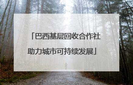 巴西基层回收合作社助力城市可持续发展
