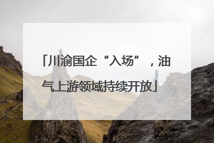 川渝国企“入场”，油气上游领域持续开放
