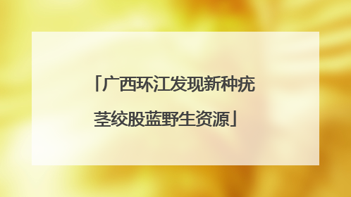 广西环江发现新种疣茎绞股蓝野生资源