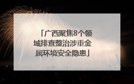 广西聚焦8个领域排查整治涉重金属环境安全隐患