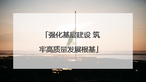 强化基层建设 筑牢高质量发展根基