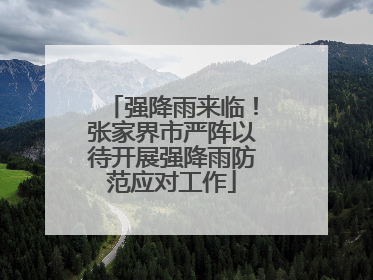 强降雨来临！张家界市严阵以待开展强降雨防范应对工作