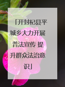开封杞县平城乡大力开展普法宣传 提升群众法治意识