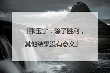 张玉宁：除了胜利，其他结果没有意义