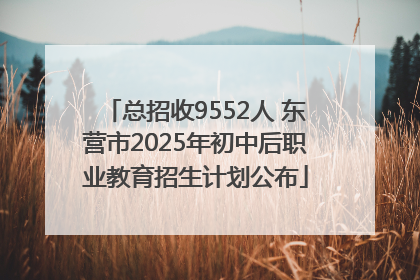 总招收9552人 东营市2025年初中后职业教育招生计划公布