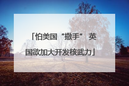 怕美国“撒手” 英国欲加大开发核武力