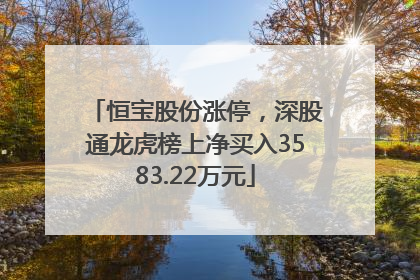 恒宝股份涨停，深股通龙虎榜上净买入3583.22万元