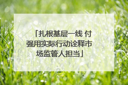 扎根基层一线 付强用实际行动诠释市场监管人担当