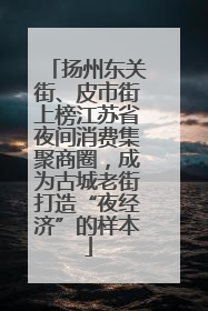 扬州东关街、皮市街上榜江苏省夜间消费集聚商圈，成为古城老街打造“夜经济”的样本