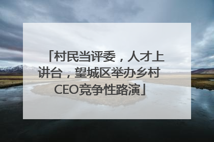 村民当评委，人才上讲台，望城区举办乡村CEO竞争性路演